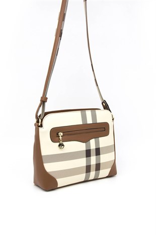 Silver & Polo Krem - Taba SP364 Kadın Çapraz Çanta