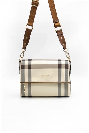 Silver & Polo Krem - Taba SP963 Kadın Çapraz Çanta