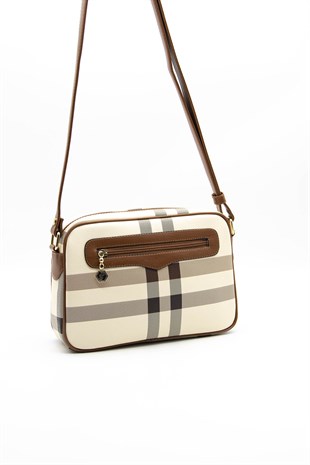 Silver & Polo Krem - Taba SP491 Kadın Çapraz Çanta