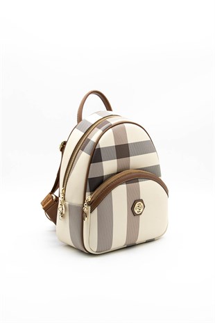 Silver & Polo Krem - Taba SP945 Kadın Sırt Çantası