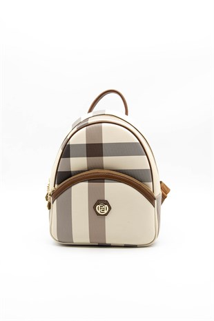 Silver & Polo Krem - Taba SP945 Kadın Sırt Çantası