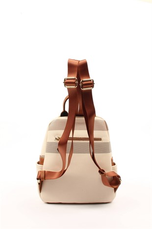 Silver & Polo Krem - Taba SP906 Kadın Sırt Çantası