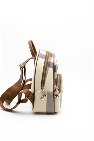 Silver & Polo Krem - Taba SP945 Kadın Sırt Çantası