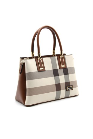 Silver & Polo Krem - Taba SP1000 Kadın El Çantası