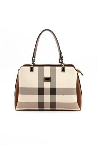 Silver & Polo Krem - Taba SP972 Kadın El Çantası