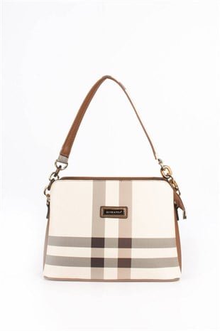 Silver & Polo Krem - Taba SP937 Kadın Omuz Çantası