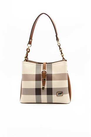 Silver & Polo Krem - Taba SP974 Kadın Omuz Çantası