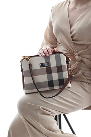 Silver & Polo Krem - Taba SP937 Kadın Omuz Çantası