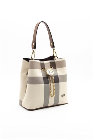 Silver & Polo Krem - Taba SP967 Kadın Çapraz Çanta