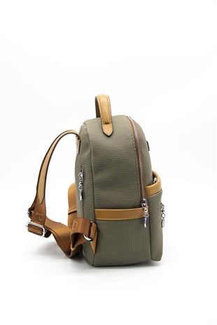 Silver & Polo L.haki - Camel SP1061 Kadın Sırt Çantası