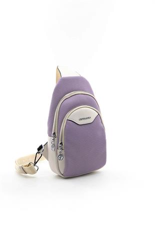 Silver & Polo Lila - Kemik SP959 Kadın Bel Çantası