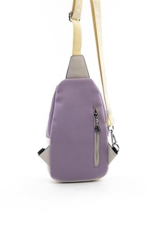 Silver & Polo Lila - Kemik SP959 Kadın Bel Çantası