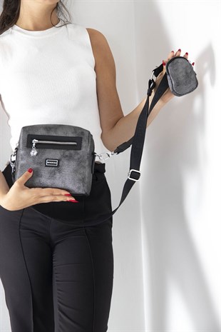 Silver & Polo M.gümüş - Siyah SP1038 Kadın Çapraz Çanta