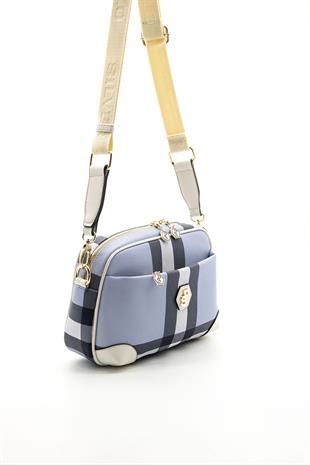 Silver & Polo Mavi - Kemik SP1094 Kadın Çapraz Çanta