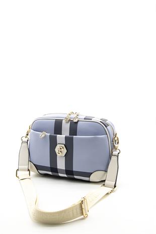 Silver & Polo Mavi - Kemik SP1094 Kadın Çapraz Çanta