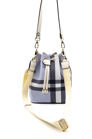 Silver & Polo Mavi - Kemik SP1137 Kadın Omuz Çantası