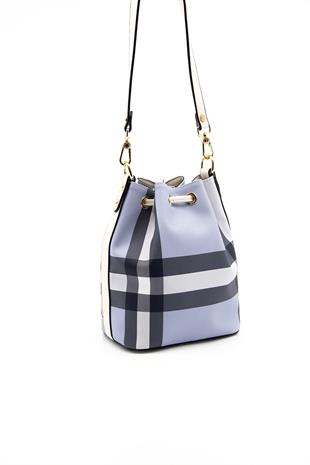 Silver & Polo Mavi - Kemik SP1137 Kadın Omuz Çantası