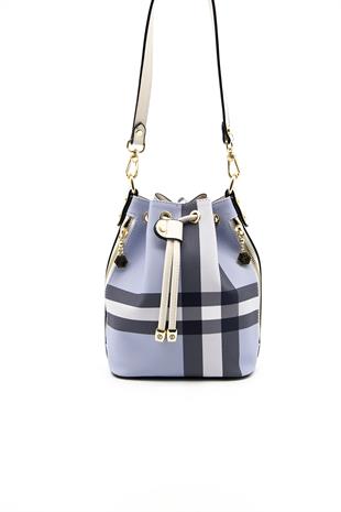 Silver & Polo Mavi - Kemik SP1137 Kadın Omuz Çantası