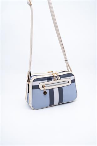 Silver & Polo Mavi - Kemik SP899 Kadın Çapraz Çanta
