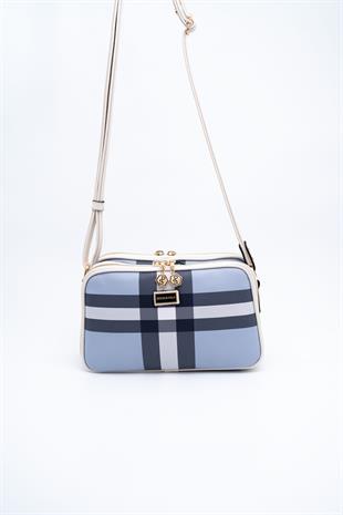 Silver & Polo Mavi - Kemik SP899 Kadın Çapraz Çanta