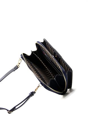 Silver & Polo Mavi - Laci SP1138 Kadın Askılı Cüzdanlı Telefon Çantası