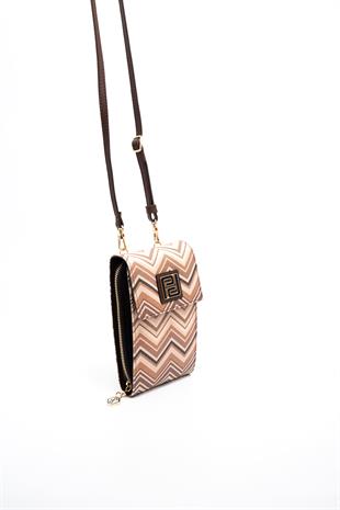 Silver & Polo Nut - Kahve SP1145 Kadın Askılı Askılı Cüzdanlı Telefon Çantası