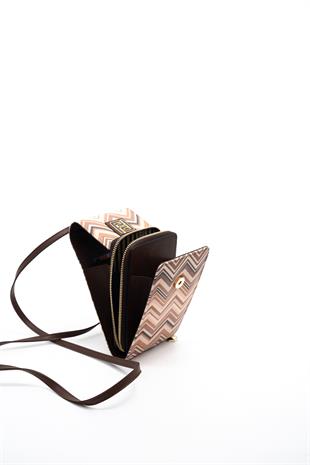 Silver & Polo Nut - Kahve SP1145 Kadın Askılı Askılı Cüzdanlı Telefon Çantası