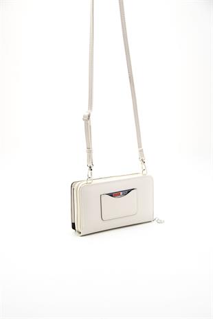 Silver & Polo Nut - Kemik SP1138 Kadın Askılı Cüzdanlı Telefon Çantası