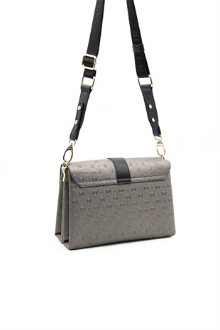 Silver & Polo Platin - Siyah SP1009 Kadın Çapraz Çanta