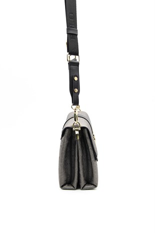 Silver & Polo Platin - Siyah SP1009 Kadın Çapraz Çanta