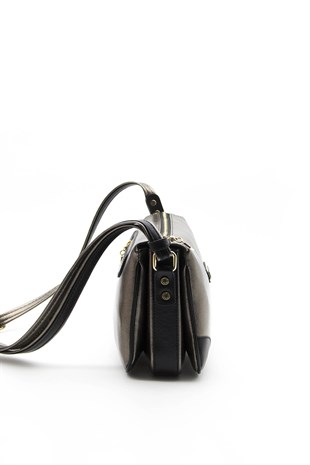 Silver & Polo Platin - Siyah SP784 Kadın Çapraz Çanta