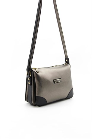Silver & Polo Platin - Siyah SP784 Kadın Çapraz Çanta