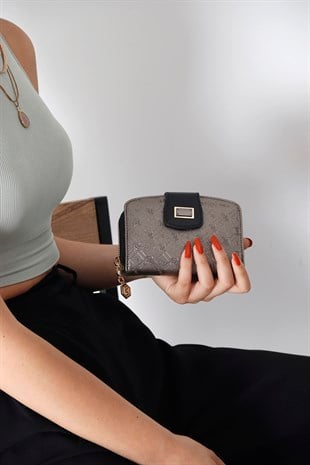 Silver & Polo Platin - Siyah SP874 Kadın Cüzdan & Kartlık