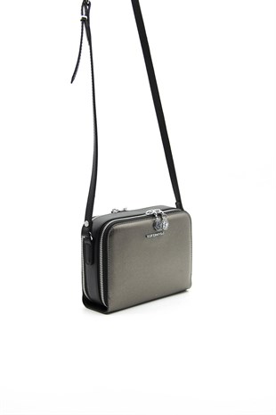 Silver & Polo Platin - Siyah SP888 Kadın Çapraz Çanta