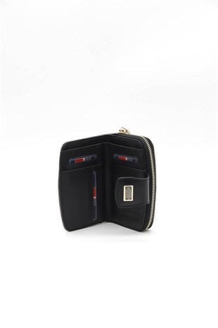 Silver & Polo Platin - Siyah SP874 Kadın Cüzdan & Kartlık