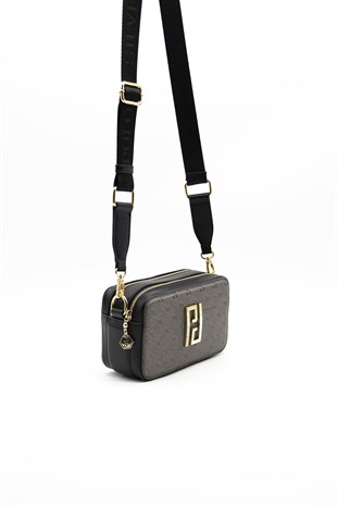 Silver & Polo Platin - Siyah SP1078 Kadın Çapraz Çanta