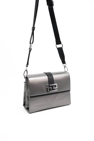 Silver & Polo Platin - Siyah SP1009 Kadın Çapraz Çanta