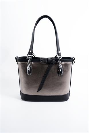 Silver & Polo Platin - Siyah SP1155 Kadın El Çantası
