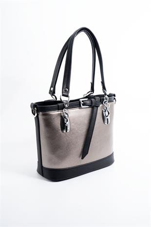 Silver & Polo Platin - Siyah SP1155 Kadın El Çantası