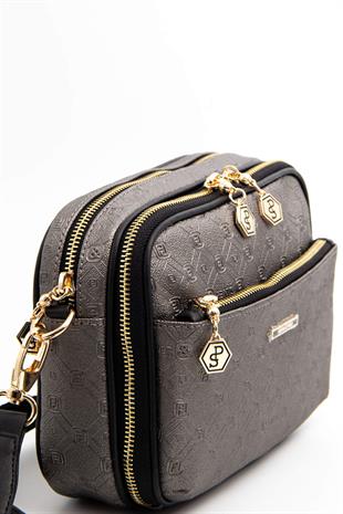 Silver & Polo Platin - Siyah SP1162 Kadın Çapraz Çanta