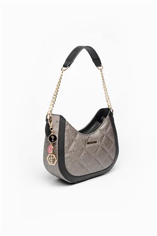 Silver & Polo Platin - Siyah SP1168 Kadın Omuz Çantası