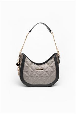 Silver & Polo Platin - Siyah SP1168 Kadın Omuz Çantası