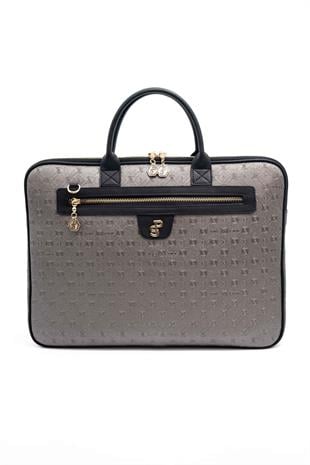 Silver & Polo Platin - Siyah SP1175 Kadın Laptop & Evrak Çantası