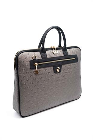 Silver & Polo Platin - Siyah SP1175 Kadın Laptop & Evrak Çantası
