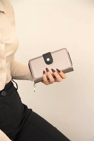 Silver & Polo Platin - Siyah SP882 Kadın Cüzdan & Kartlık