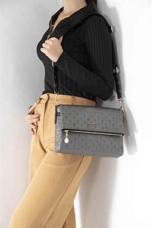 Silver & Polo Platin - Siyah SP963 Kadın Çapraz Çanta