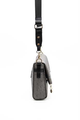 Silver & Polo Platin - Siyah SP963 Kadın Çapraz Çanta