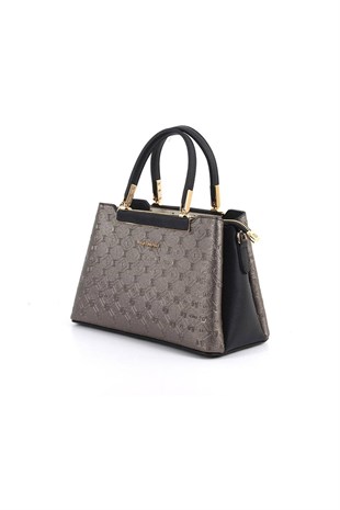 Silver & Polo Platin - Siyah SP913 Kadın El Çantası