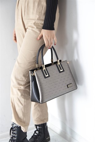 Silver & Polo Platin - Siyah SP1000 Kadın El Çantası