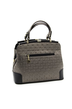 Silver & Polo Platin - Siyah SP706 Kadın El Çantası